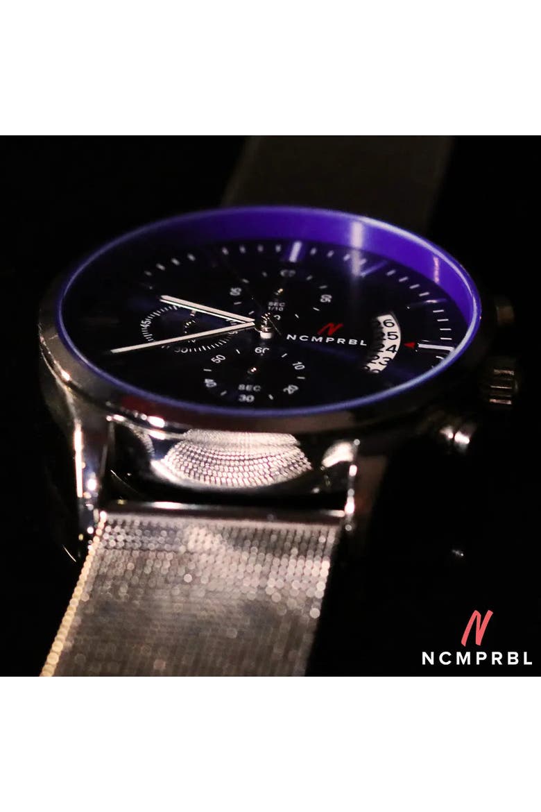 Prolific 42 Men's Chronograph Watch, 43MM, Alternate, color, Hushed Silver/Navy Blue