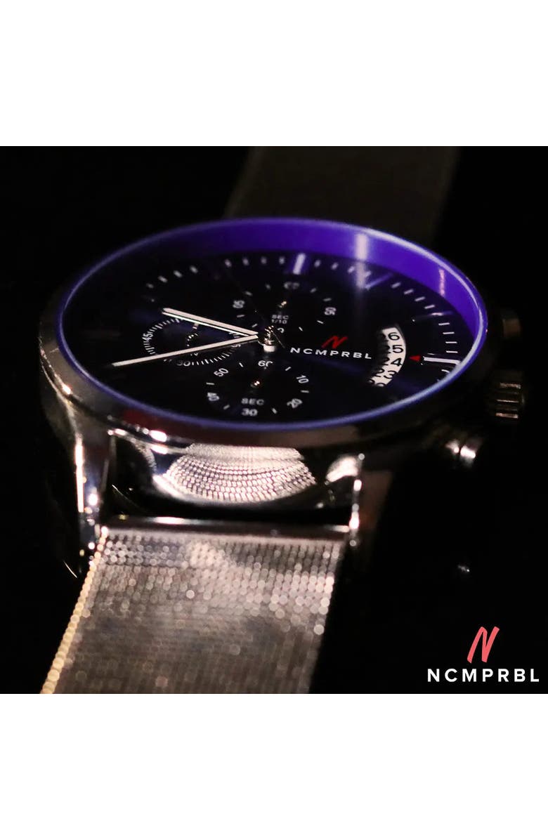 NCMPRBL Prolific 42 Men
s Chronograph Watch, 43MM, Alternate, color, Silver/Blue