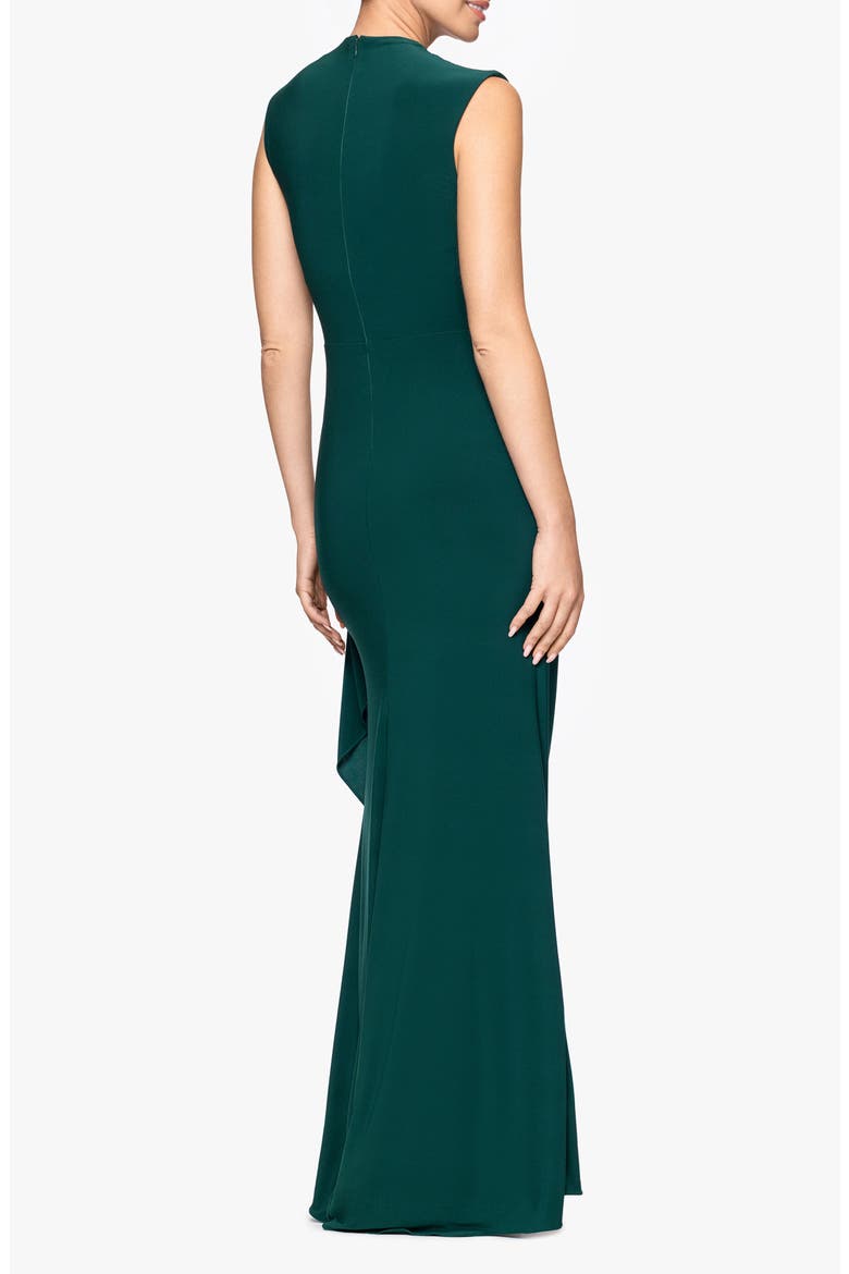 Ruched Sleeveless Gown, Alternate, color, FOREST