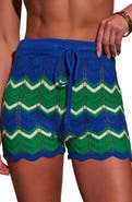 VICI Collection Harbor Glow Chevron Pointelle Knit Shorts