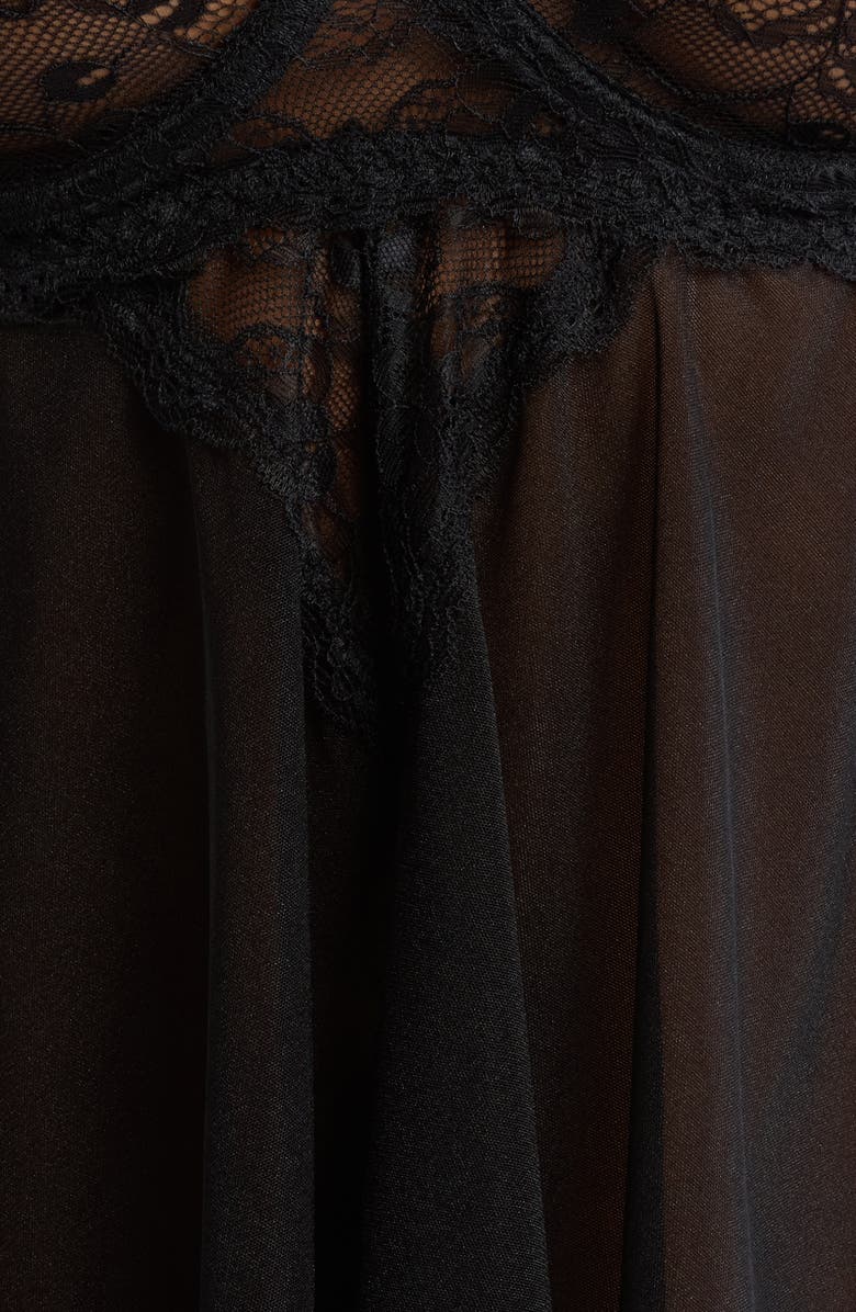 Coquette Lace Underwire Babydoll Chemise & G-String Set, Alternate, color, Black