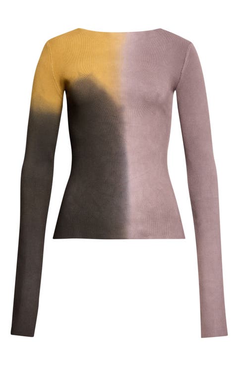Bateau Neck Long Sleeve Top