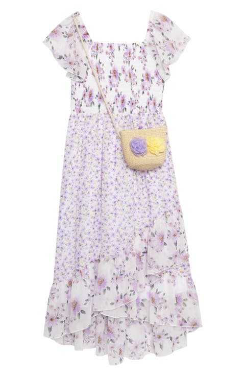 Kids' Smocked Maxi Dress & Purse Set (Little Kid)