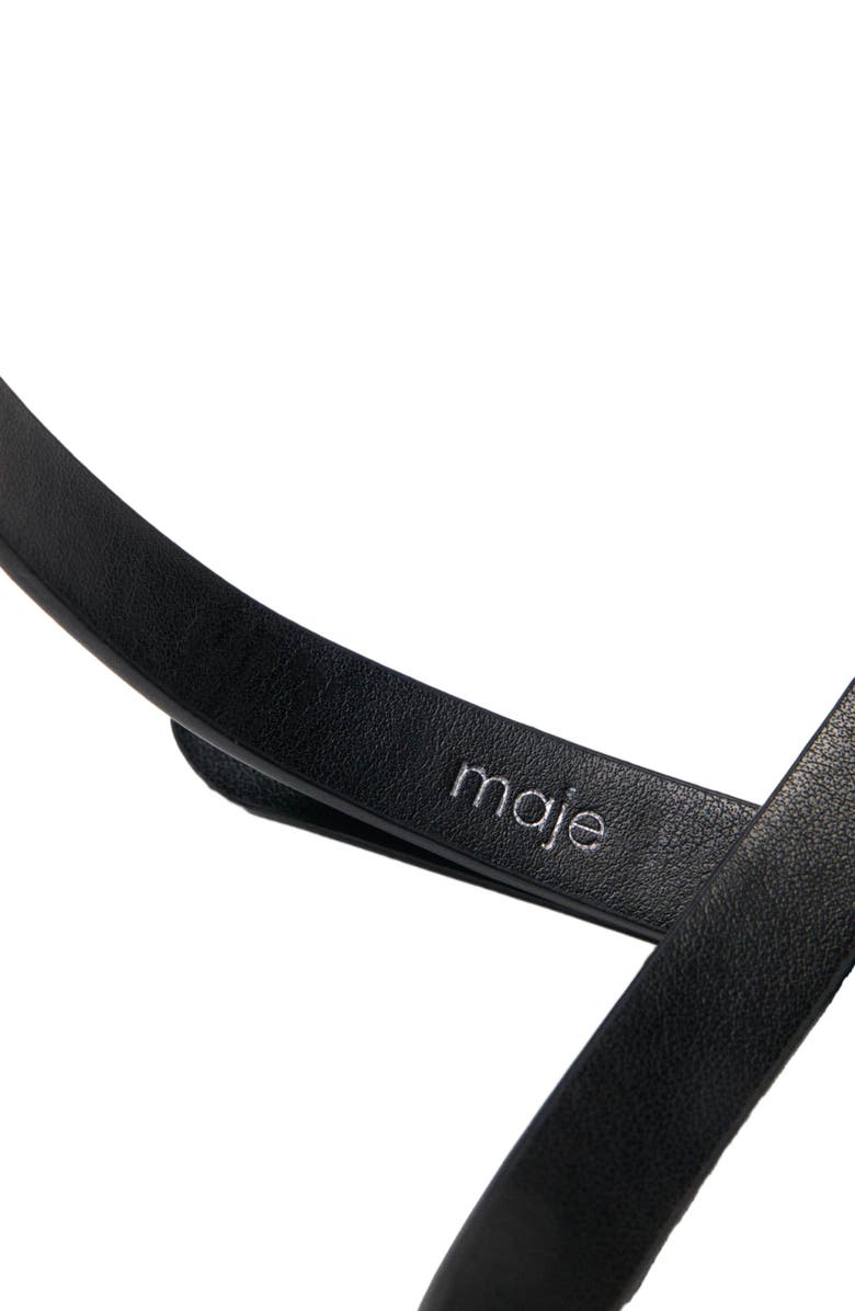 maje Slim belt with diamanté buckle, Alternate, color, Black