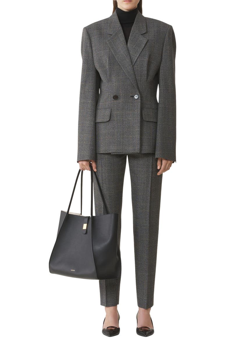Lanvin Double-Breasted Tailored Jacket In Prince Of Wales Wool, Main, color,