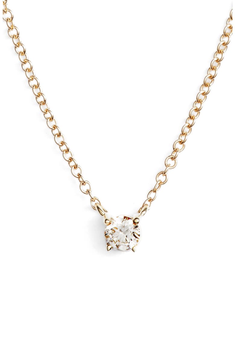 Petite Liora Diamond Solitaire Pendant Necklace, Main, color, YELLOW GOLD