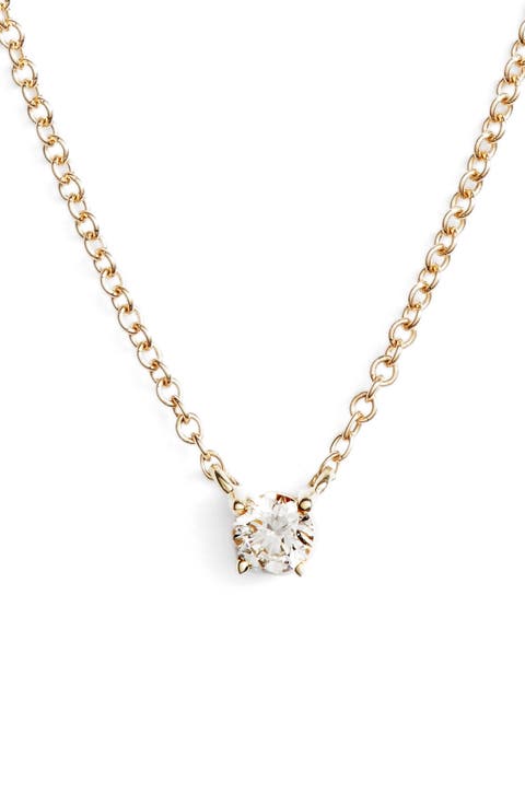 Petite Liora Diamond Solitaire Pendant Necklace
