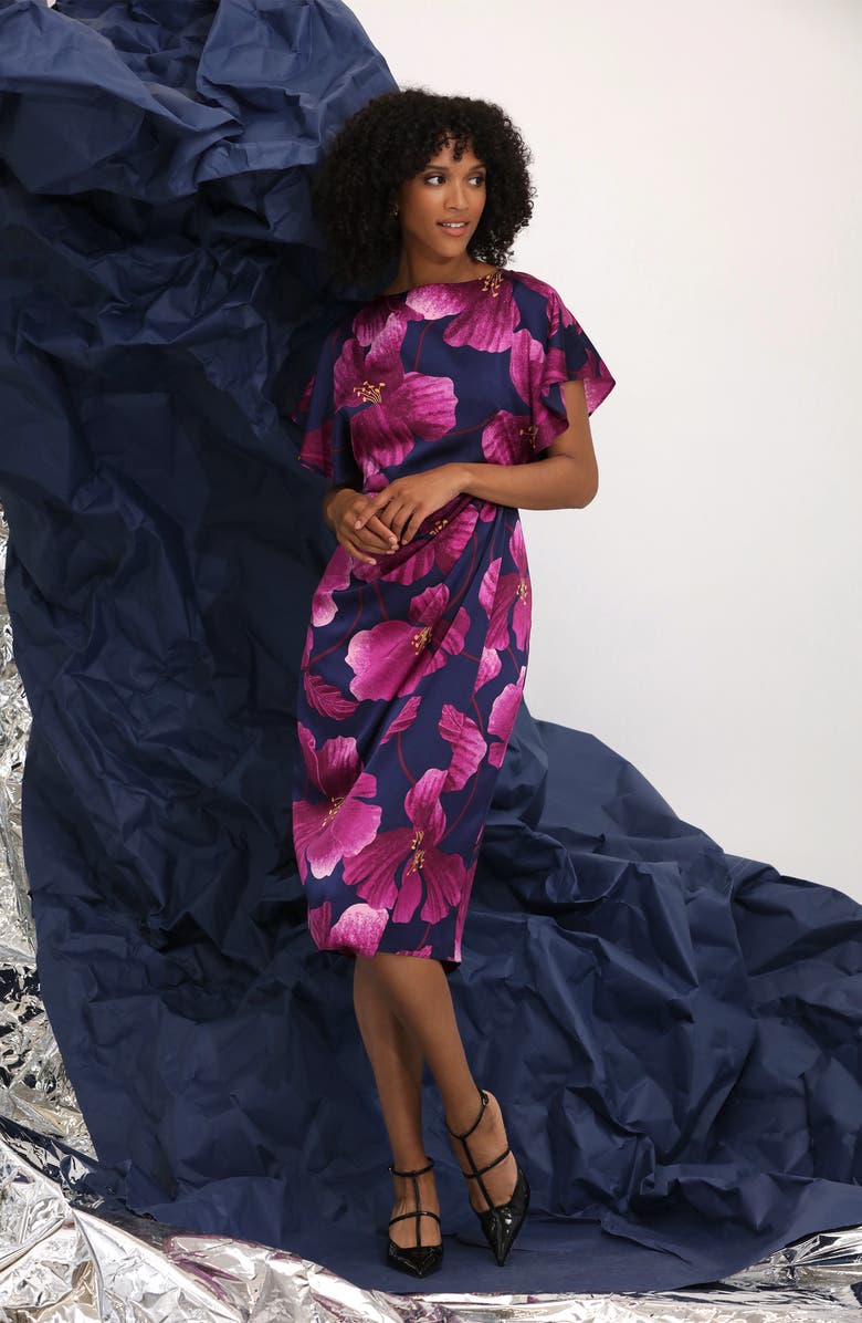 Maggy London Dolman Sleeve Faux Wrap Dress, Alternate, color, 