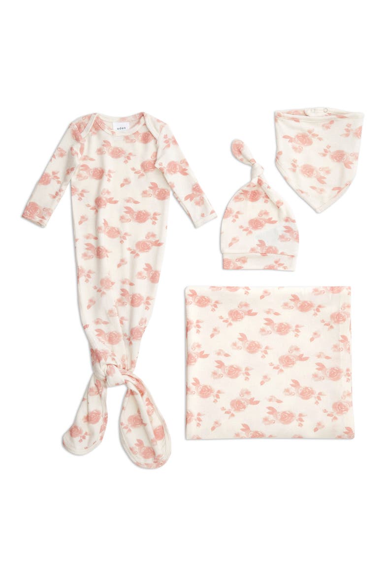 Snuggle Knit Newborn Gift Set, Main, color, ROSETTES