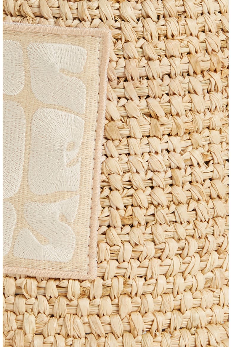 Le Bob Ficiu Embroidered Logo Raffia Bucket Hat, Alternate, color, BEIGE 150