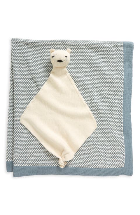Bunny Organic Cotton Baby Blanket & Bear Lovey Set