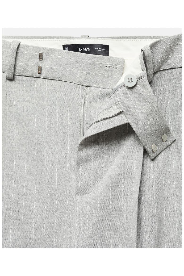 Pinstripe Wide Leg Suit Pants, Alternate, color, MEDIUM HEATHER GREY
