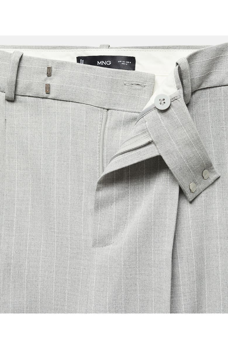 MANGO Pinstripe Wide Leg Suit Pants, Alternate, color,
