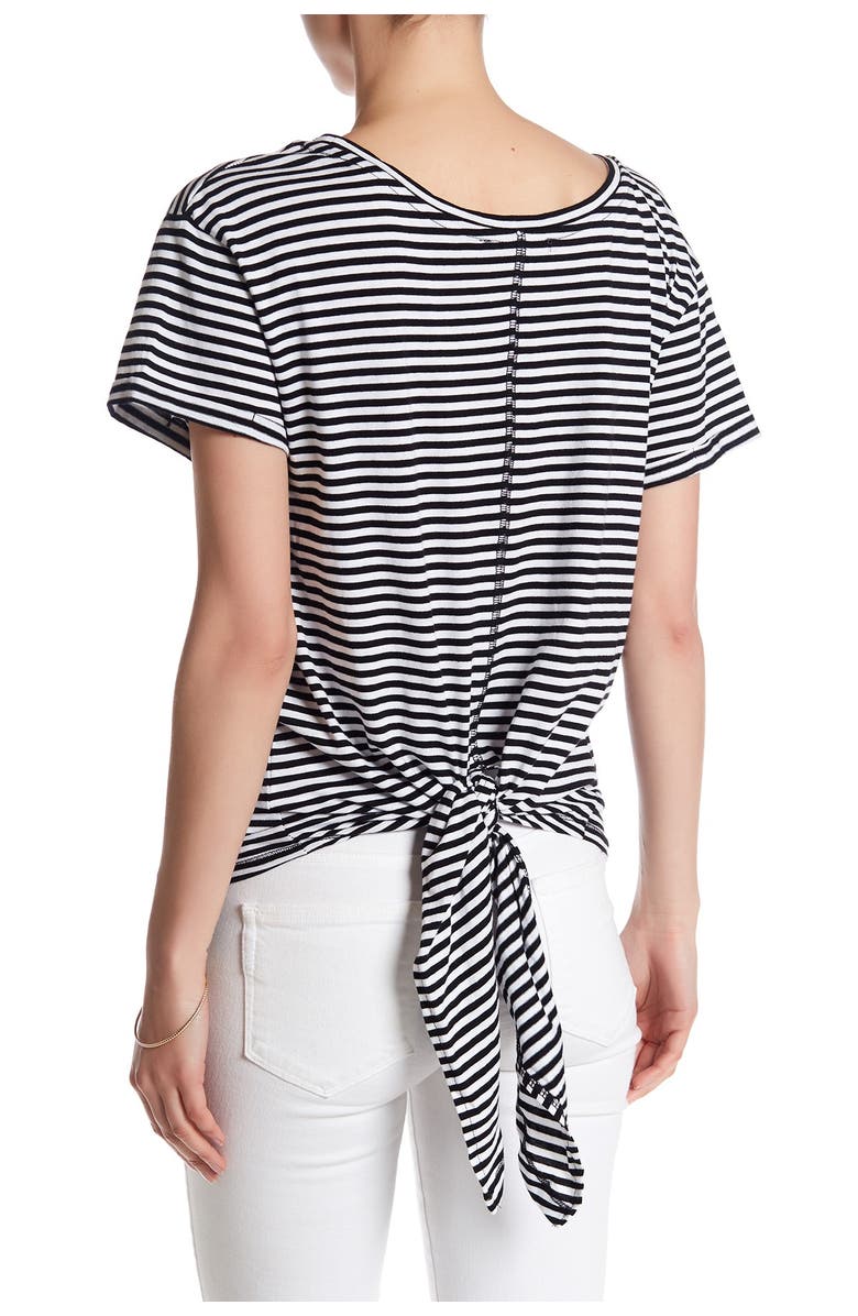 Olivia Sky Stripe Print Tie-Back Tee, Alternate, color,
