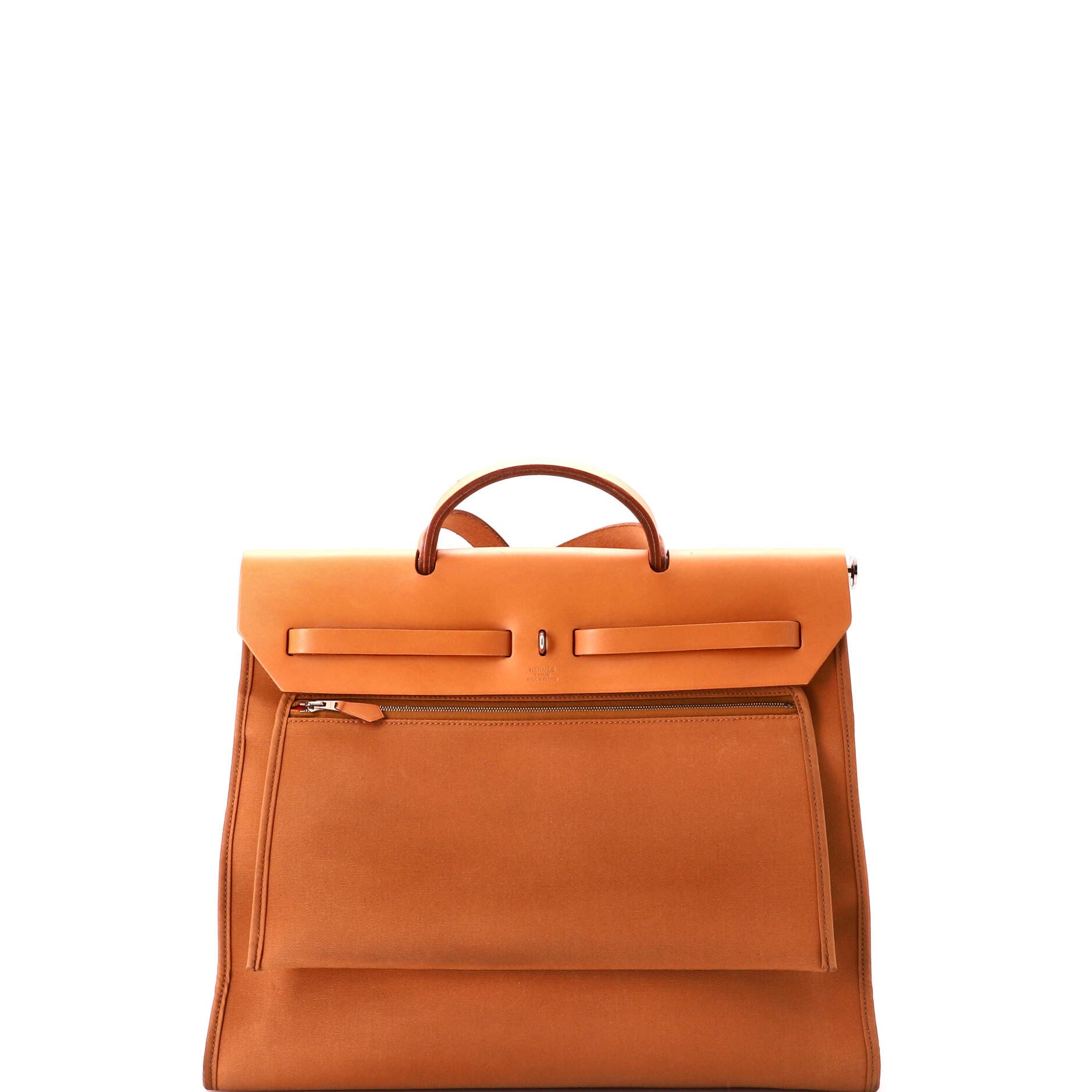 Herbag Zip Leather and Toile 39, Alternate, color, Brown
