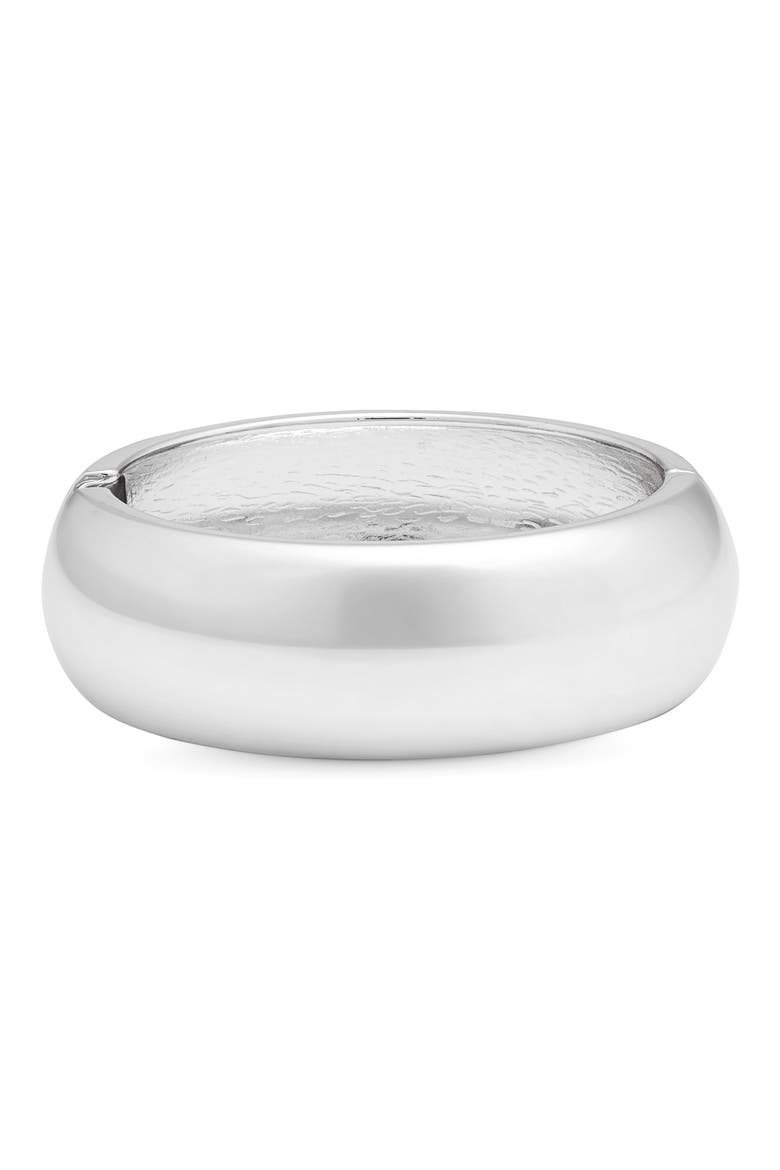 Round Hinged Bangle, Main, color, SILVER