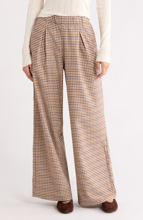 Allison Pleated Moleskin Wide Leg Trousers