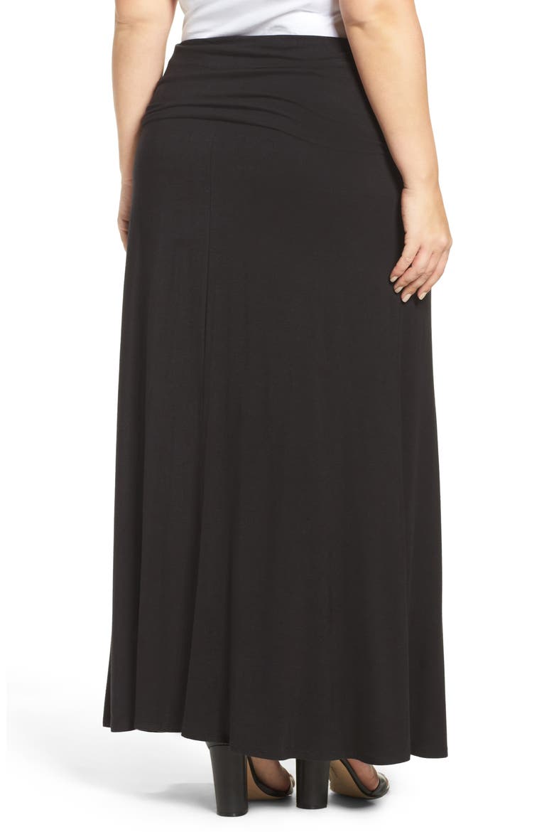 Fold Over Maxi Skirt, Alternate, color, BLACK