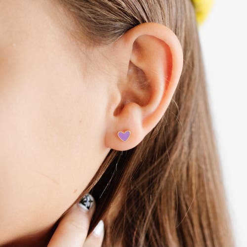 PIP POP PIP POP ENAMEL HEART STUD EARRINGS 