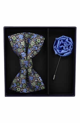 Floral Bow Tie & Lapel Pin Set