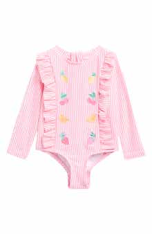 Nicole Miller Seersucker One-Piece Rashguard