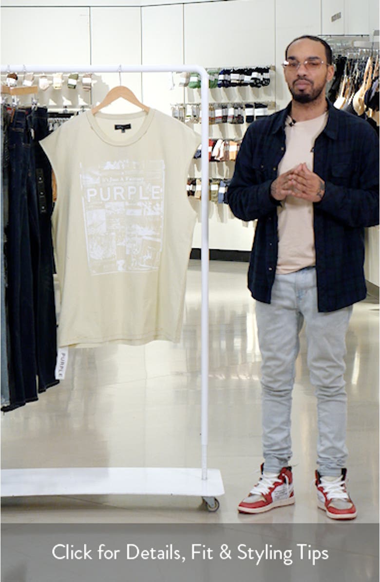 Textured Jersey Graphic Muscle Tee, sales video thumbnail