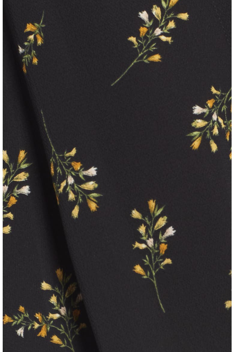Patterned Drape Front Blouse, Alternate, color, BLACK