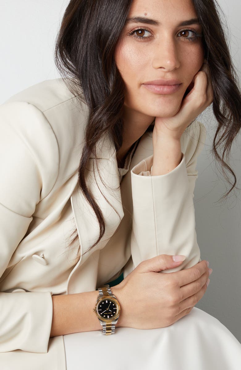 Rachie Shnay Illuminate Bracelet Watch, 36mm, Alternate, color, Black