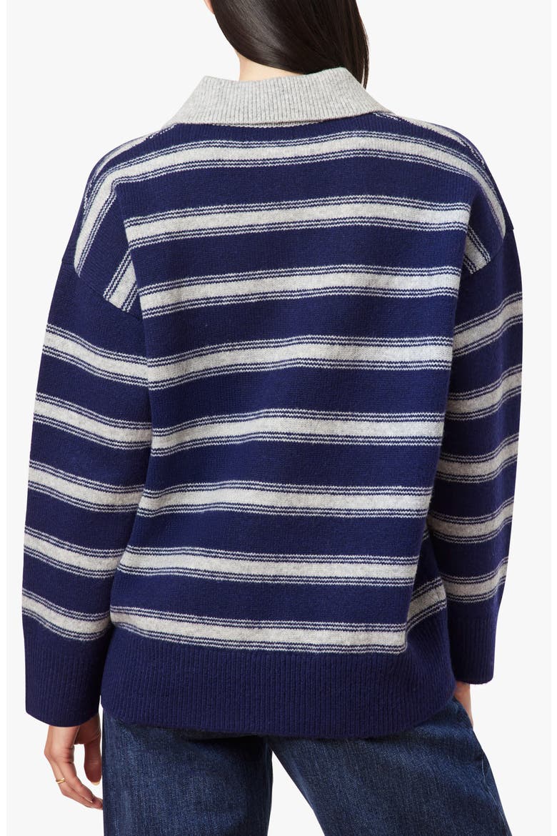 Stripe Oversize Polo Sweater, Alternate, color, NEW NAVY