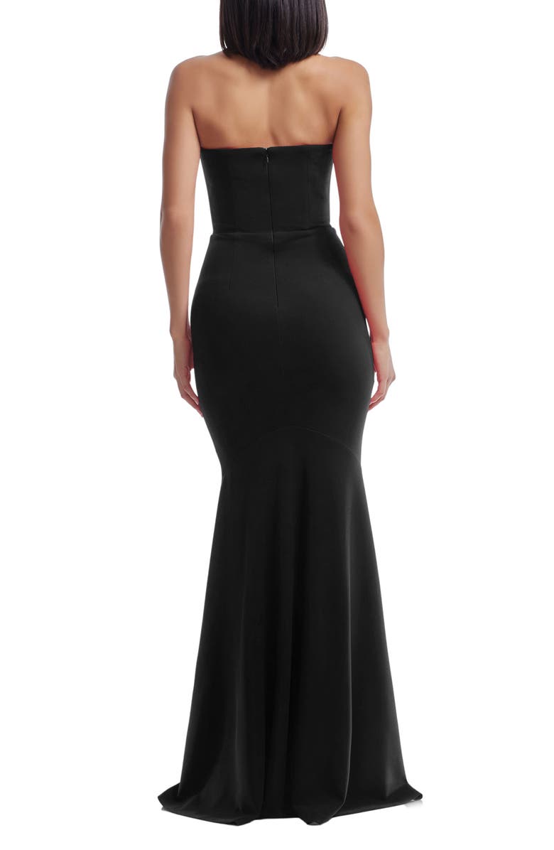 Dress the Population Izzy Strapless Mermaid Gown, Alternate, color, Black