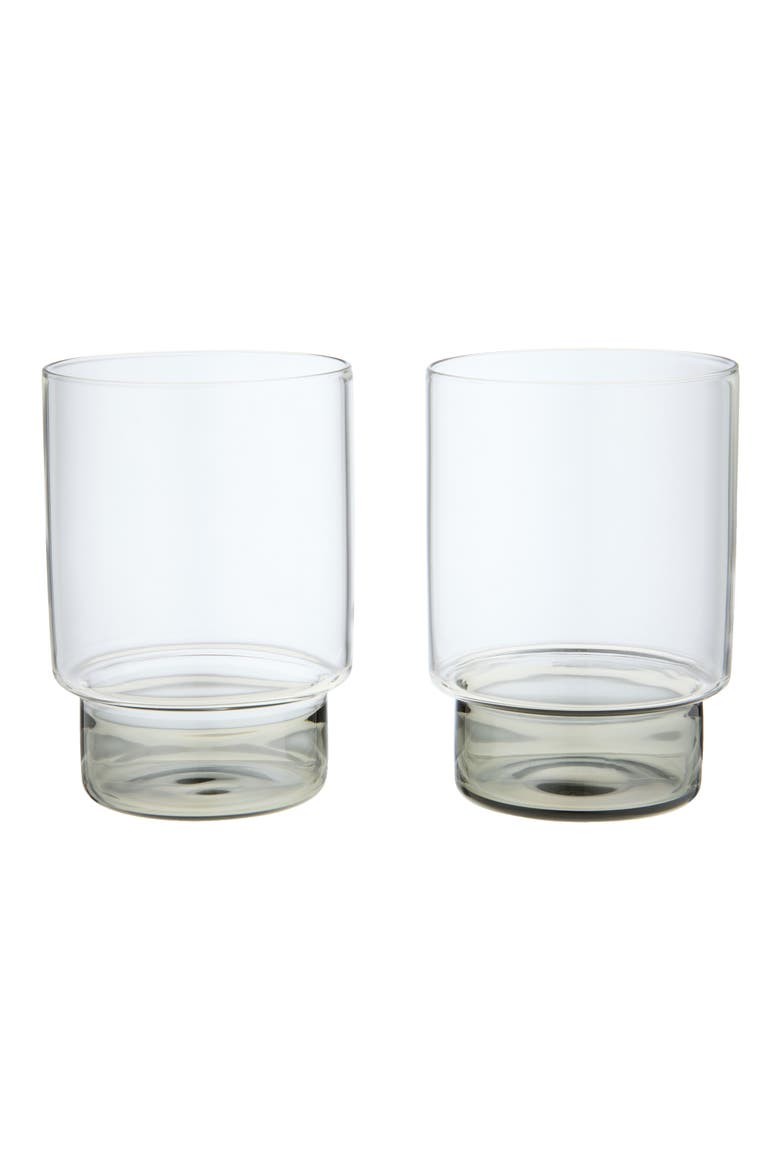 Rye Set of 2 Stemless Wine Glasses, Main, color, CLEAR + SMOKE