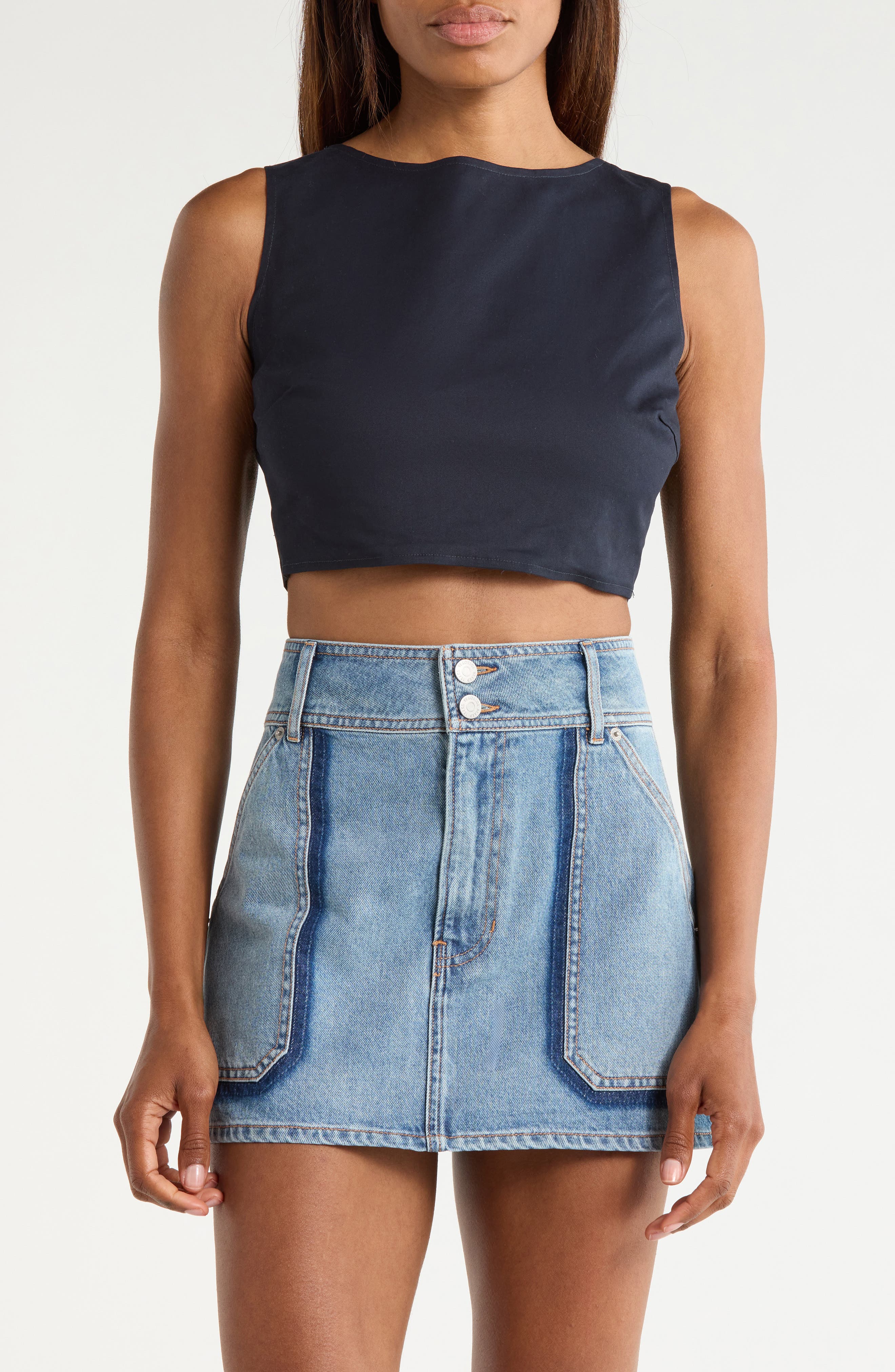 FRNCH Lola Tie Back Cotton Crop Top