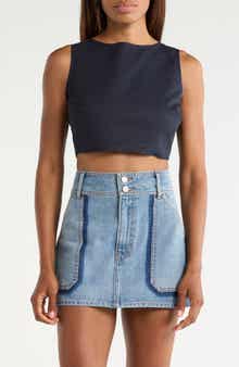 FRNCH Lola Tie Back Cotton Crop Top