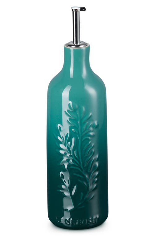 Le Creuset Olive Branch Stoneware Oil Cruet In Green