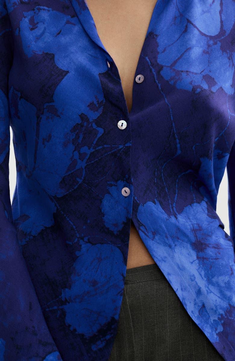 MANGO Floral Print Button-Up Shirt, Alternate, color, 