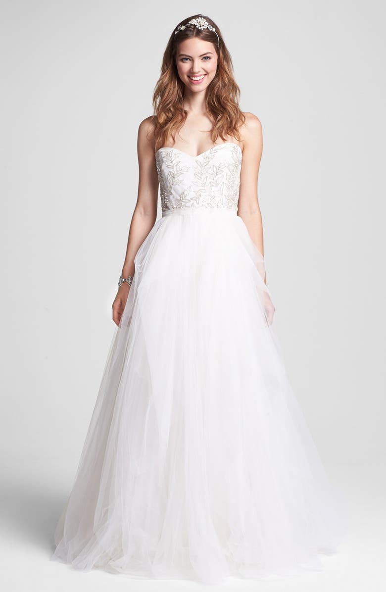 Roses by Reem Acra 'Ivy' Embellished Tulle Ballgown, Alternate, color, 