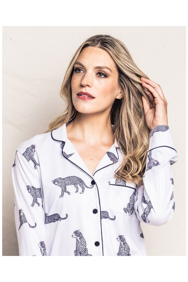 Panther Print Pajamas, Alternate, color, WHITE