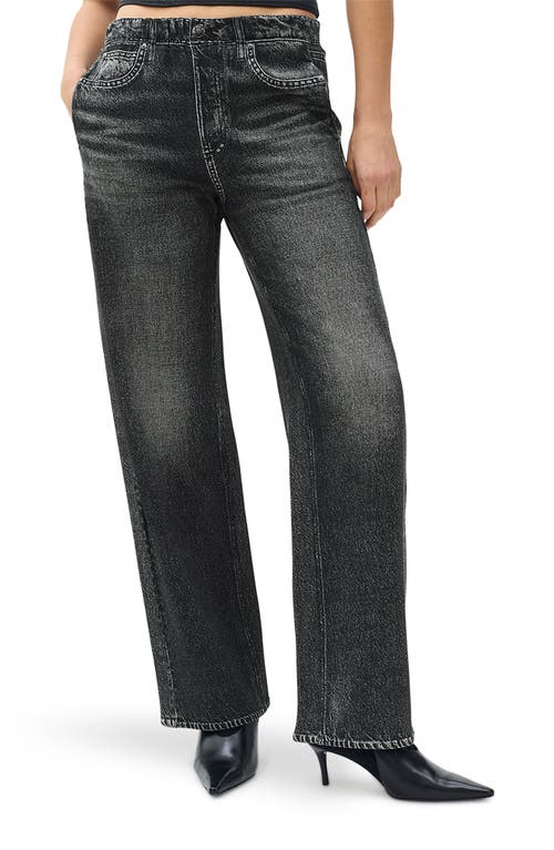 Rag & Bone Miramar Wide Leg Cotton Fleece Sweatpant Jeans In Black