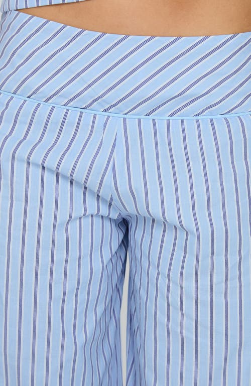 Princess Polly Sofea Stripe Wide Leg Pants In Blue