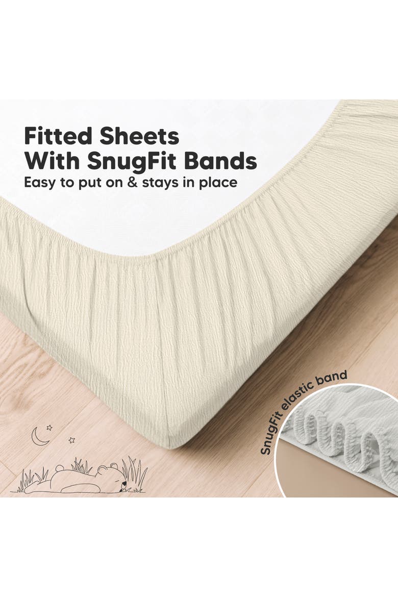2-Pack Lyra Muslin Crib Sheets, Alternate, color, Greige