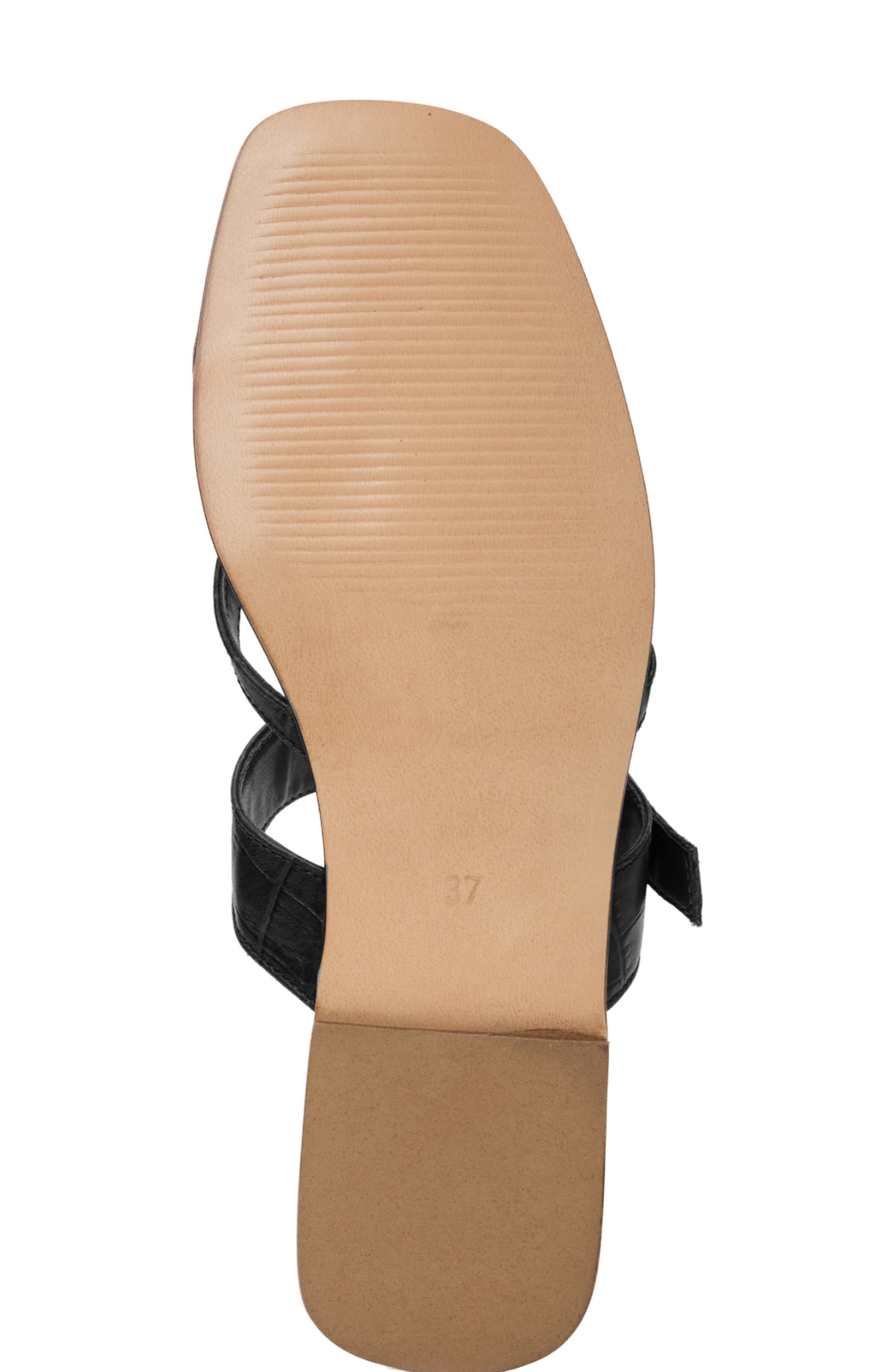 Bruno Magli Noela Croc Embossed Slide Sandal, Alternate, color, Black Croc