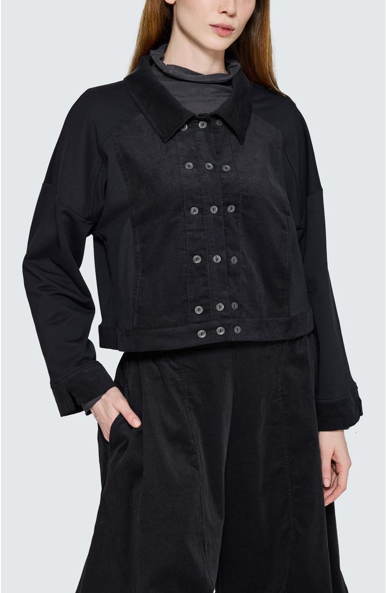 LUUKAA Umbra Cropped Structured Jacket, Alternate, color, Black