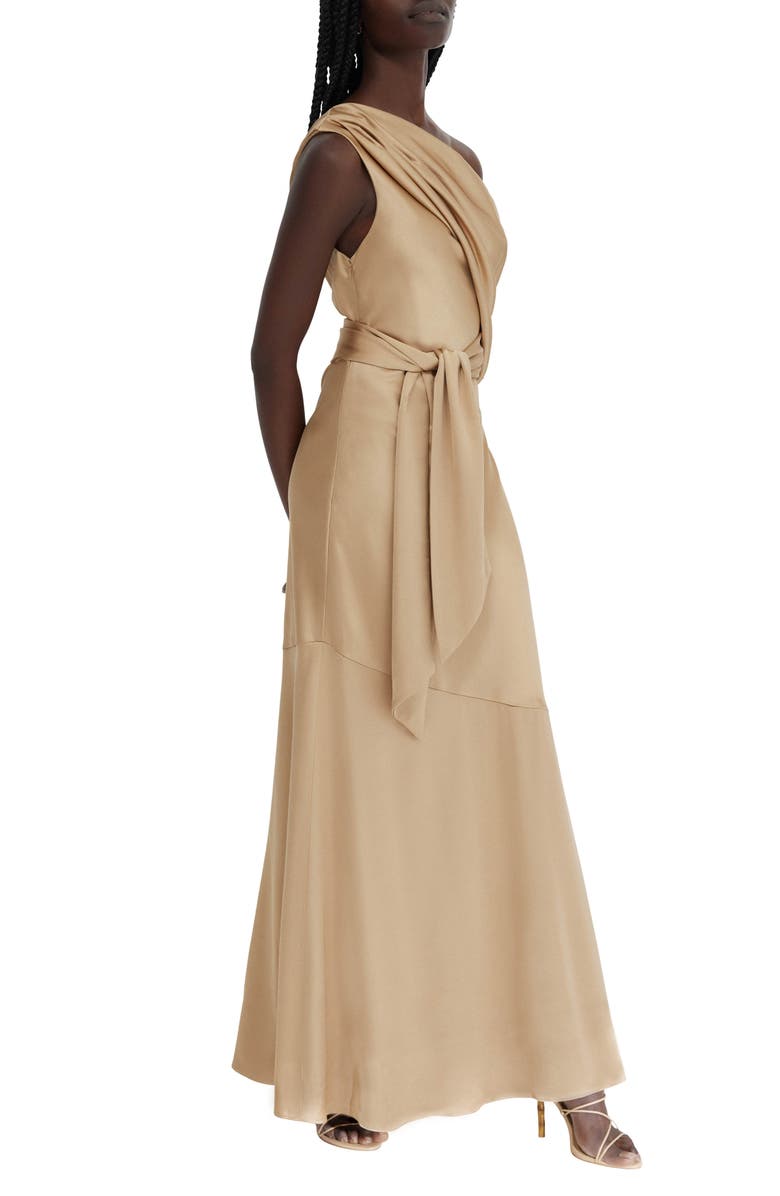 Significant Other Erika One-Shoulder Satin A-Line Dress, Alternate, color, 