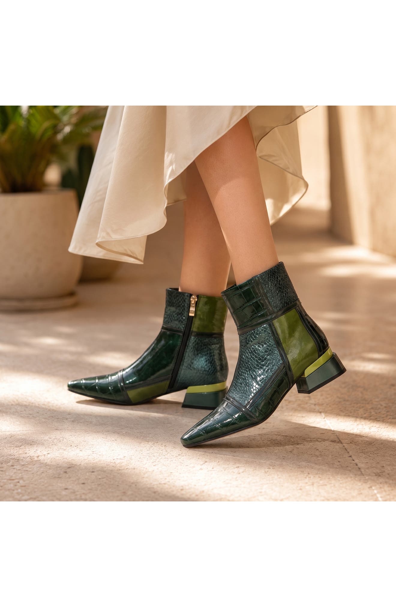 Dakota Faux Leather Bootie, Alternate, color, GREEN MULTI