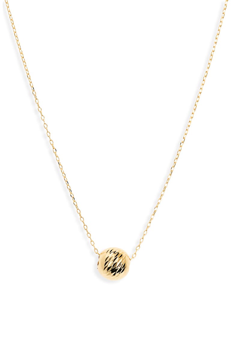 14K Gold Sphere Pendant Necklace (Nordstrom Exclusive), Main, color, 14K YELLOW GOLD