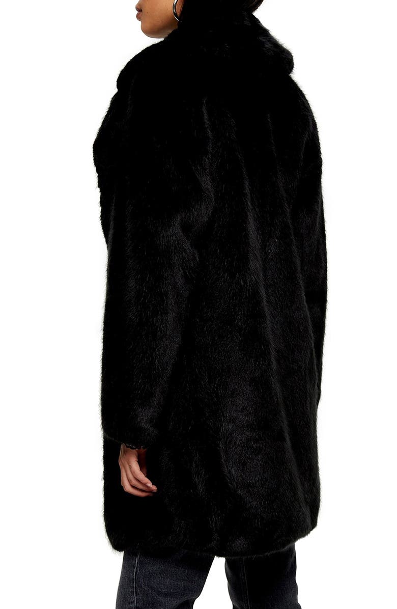 Topshop Eclipse Luxe Faux Fur Coat, Alternate, color, 