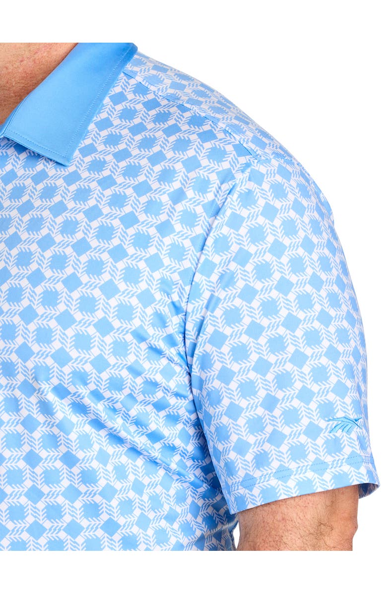 Reebok Big & Tall Mosaic Geometric Performance Polo Shirt, Alternate, color, Peri Blue