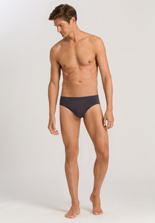 Hanro Cotton Essentials Cotton Brief In Coal Grey