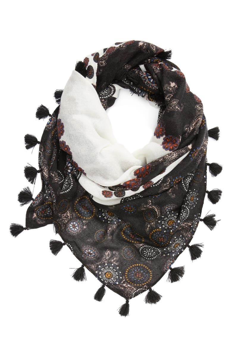 Treasure & Bond Retro Medallion Tassel Scarf, Alternate, color,