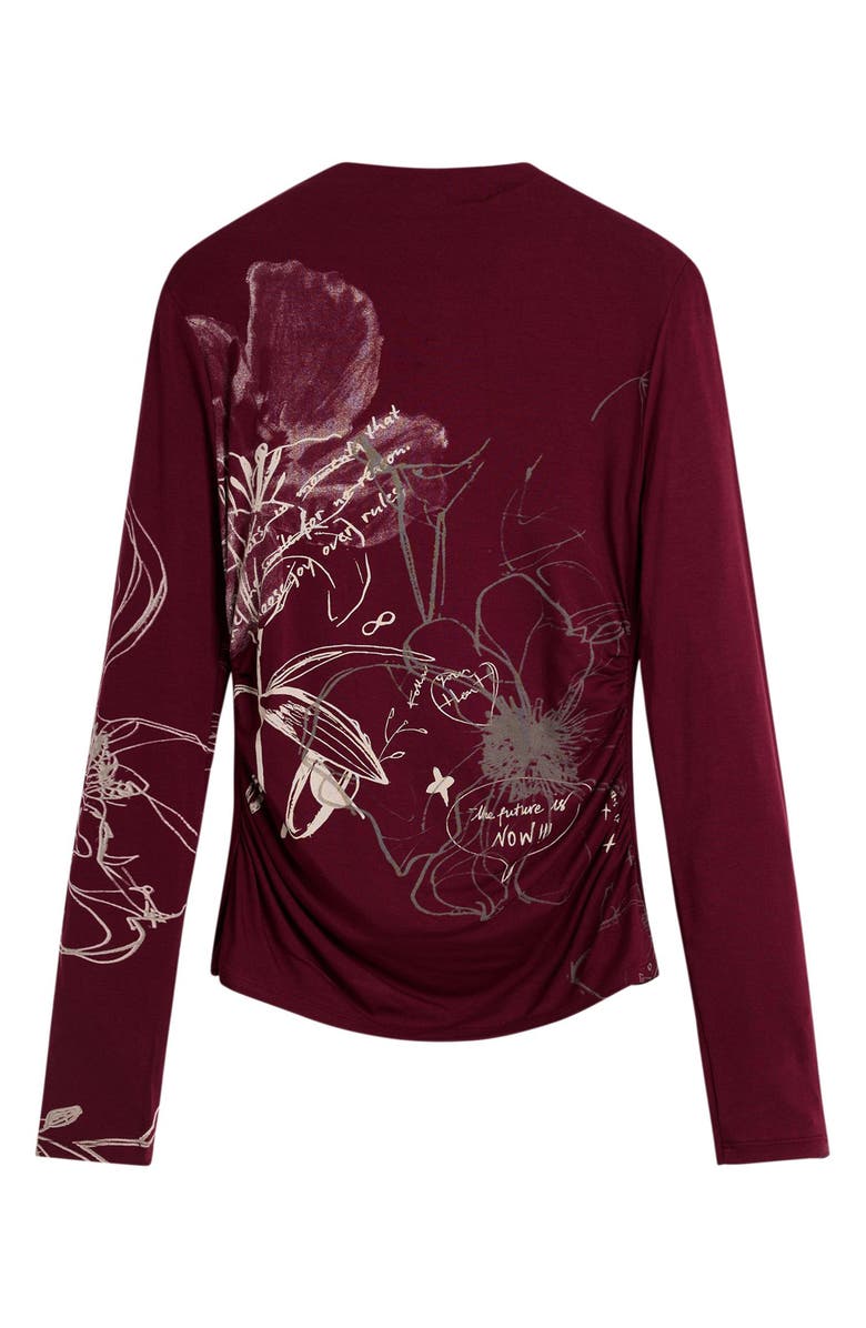 Desigual Long Sleeve Graphic T-Shirt, Alternate, color, Pink